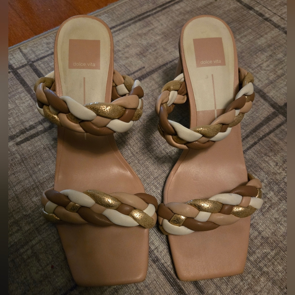 Dolce Vita Women's Braided Sandals - Brown, Gold, White